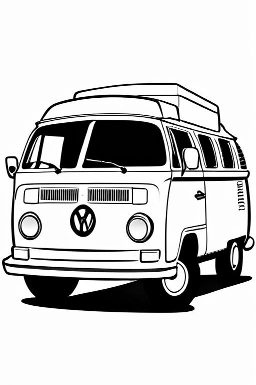 Campervan Coloring Page 24 for Kids