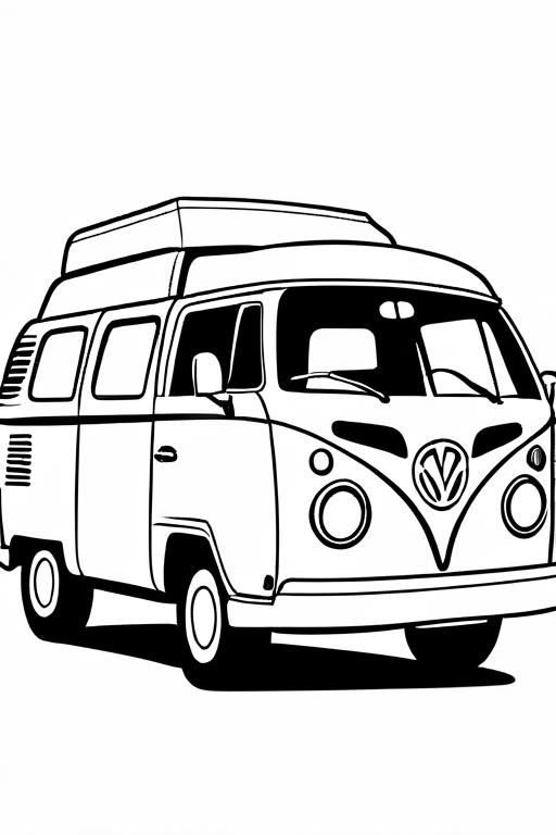 Campervan Coloring Page 25 for Kids