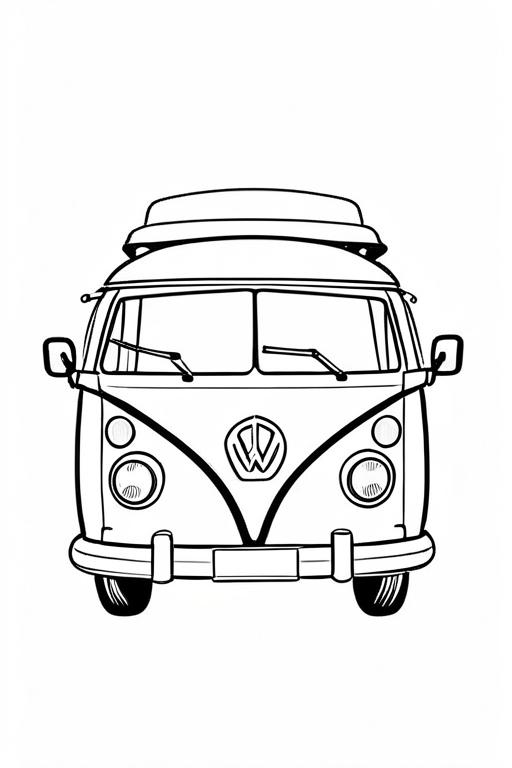 Campervan Coloring Page 26 for Kids