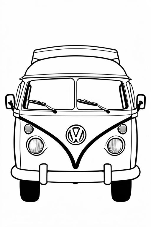 Campervan Coloring Page 27 for Kids