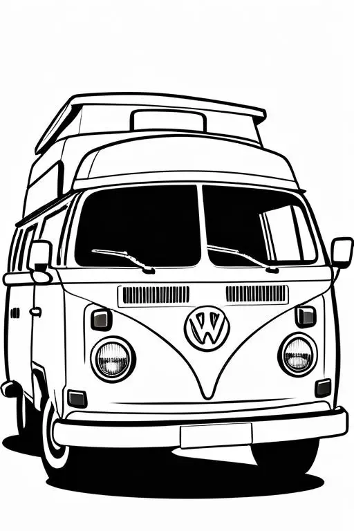 Campervan Coloring Page 28 for Kids