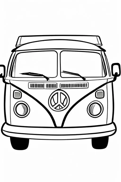 Campervan Coloring Page 29 for Kids