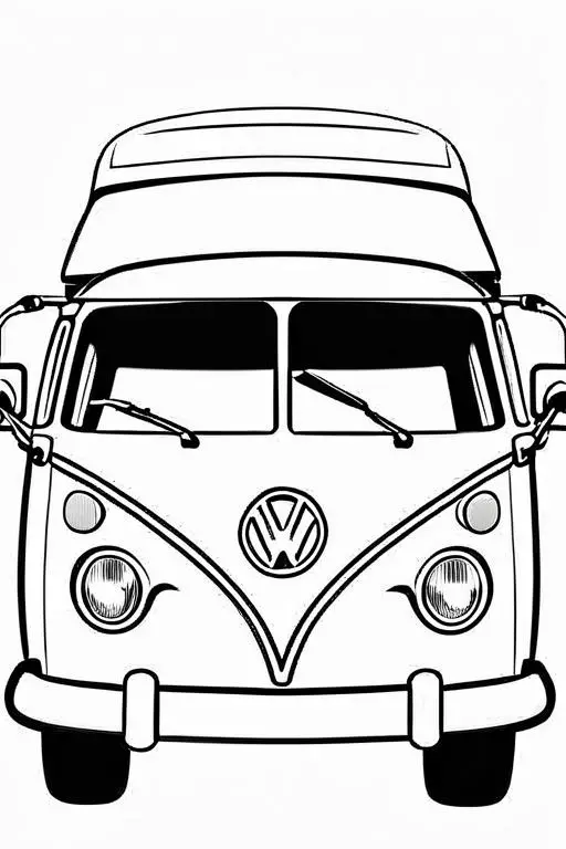 Campervan Coloring Page 3 for Kids