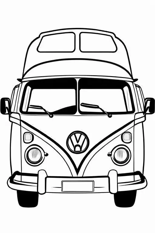 Campervan Coloring Page 30 for Kids