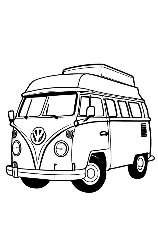 Campervan Coloring Page 31 for Kids