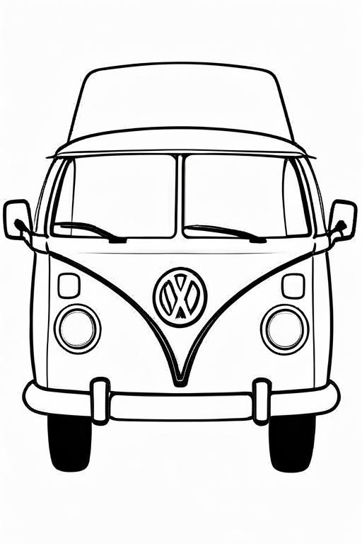 Campervan Coloring Page 32 for Kids