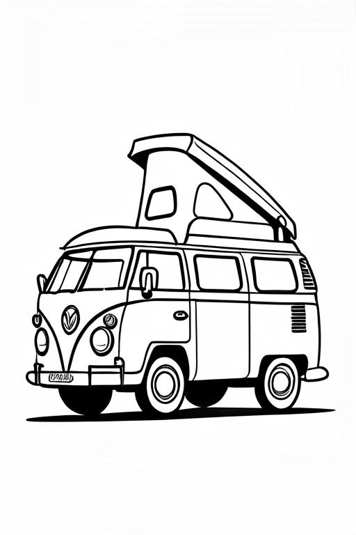 Campervan Coloring Page 33 for Kids