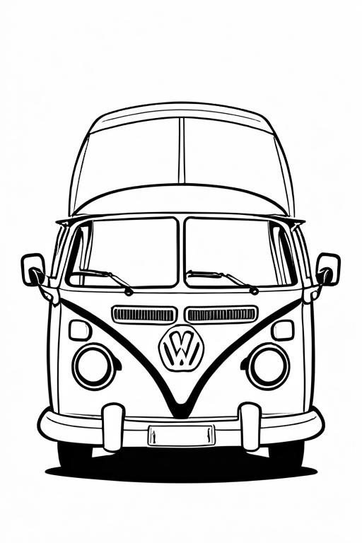 Campervan Coloring Page 34 for Kids