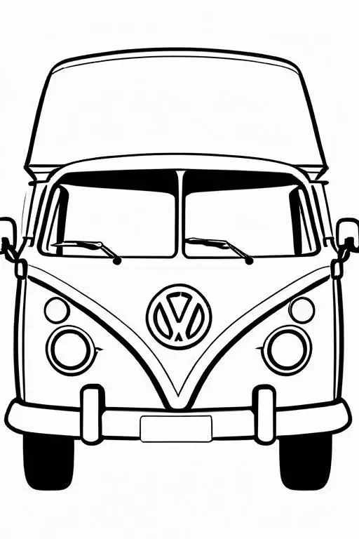 Campervan Coloring Page 36 for Kids