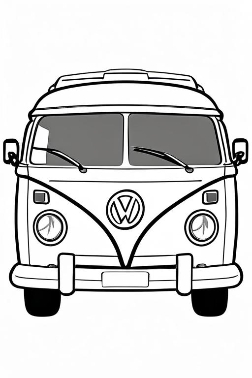 Campervan Coloring Page 38 for Kids