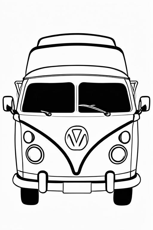 Campervan Coloring Page 39 for Kids