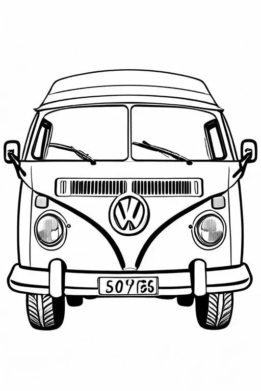 Campervan Coloring Page 42 for Kids