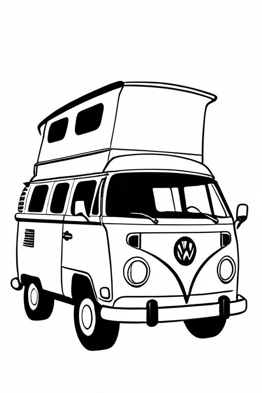 Campervan Coloring Page 45 for Kids