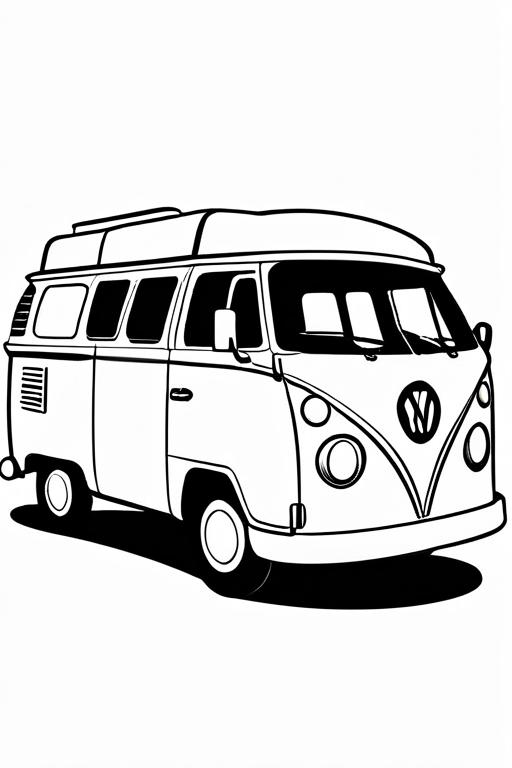 Campervan Coloring Page 46 for Kids