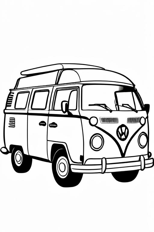 Campervan Coloring Page 48 for Kids