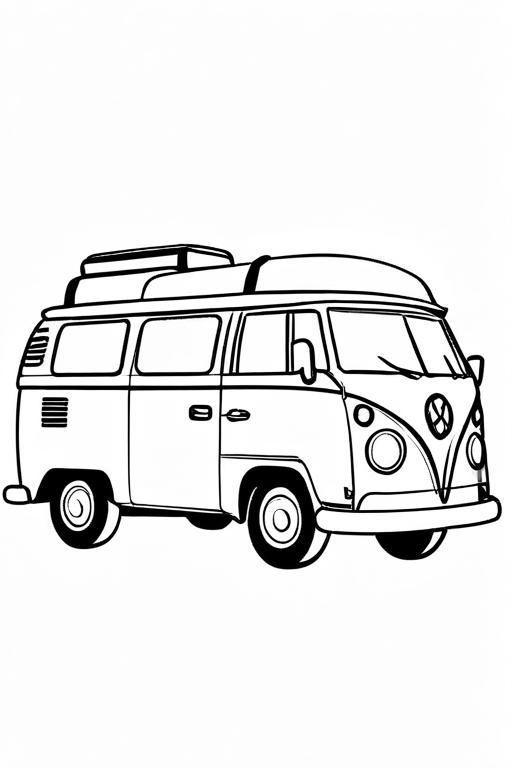 Campervan Coloring Page 49 for Kids