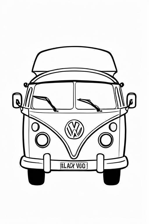 Campervan Coloring Page 5 for Kids