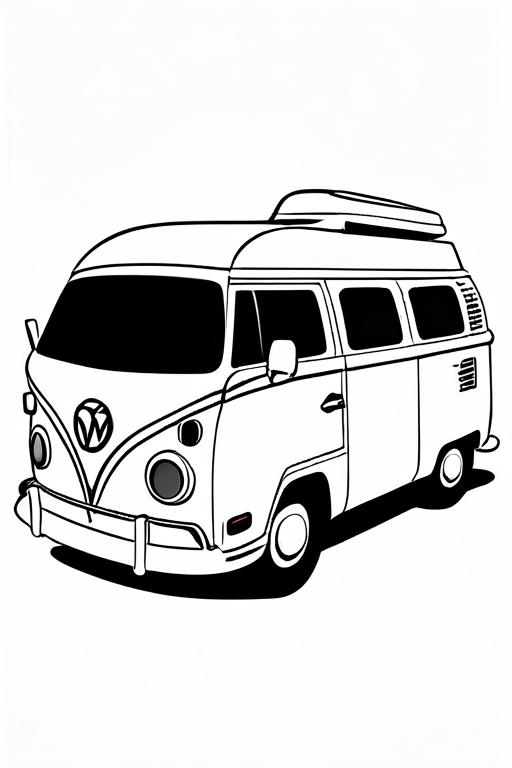 Campervan Coloring Page 50 for Kids