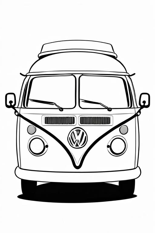 Campervan Coloring Page 51 for Kids