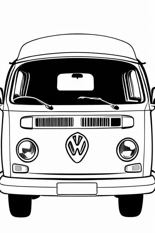 Campervan Coloring Page 52 for Kids