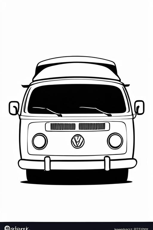 Campervan Coloring Page 53 for Kids