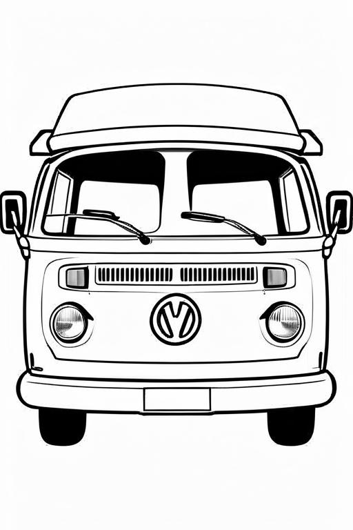 Campervan Coloring Page 55 for Kids