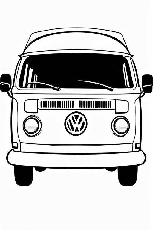 Campervan Coloring Page 58 for Kids