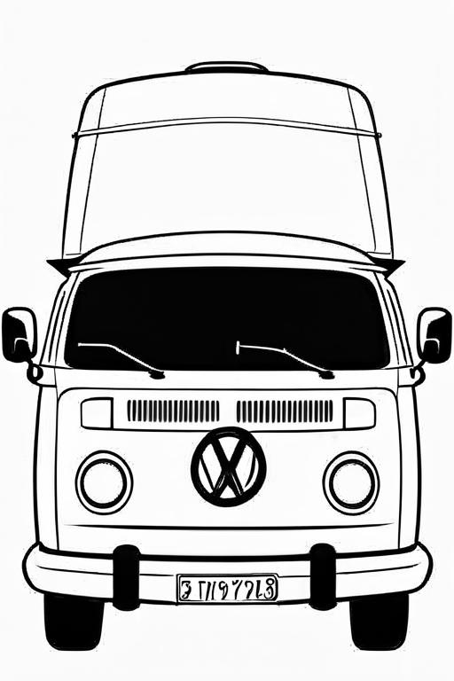 Campervan Coloring Page 59 for Kids