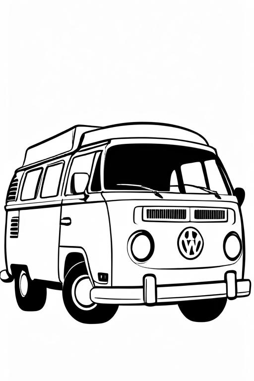 Campervan Coloring Page 6 for Kids