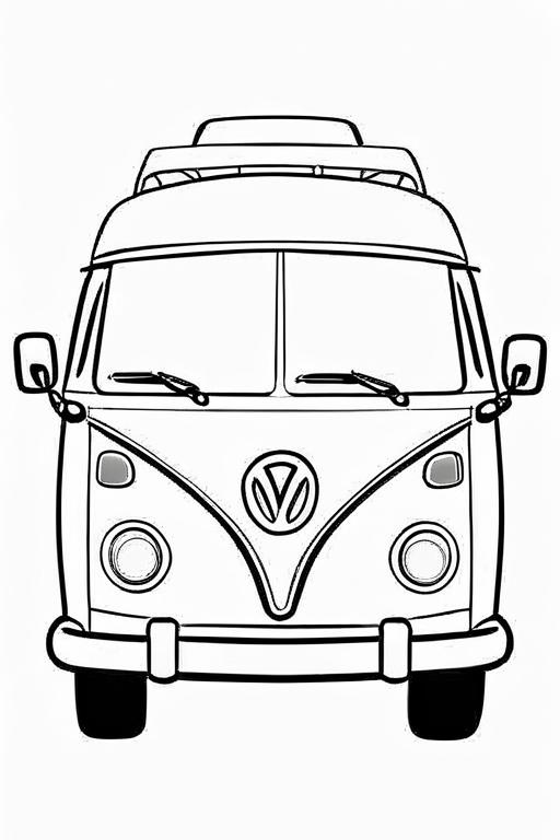 Campervan Coloring Page 60 for Kids