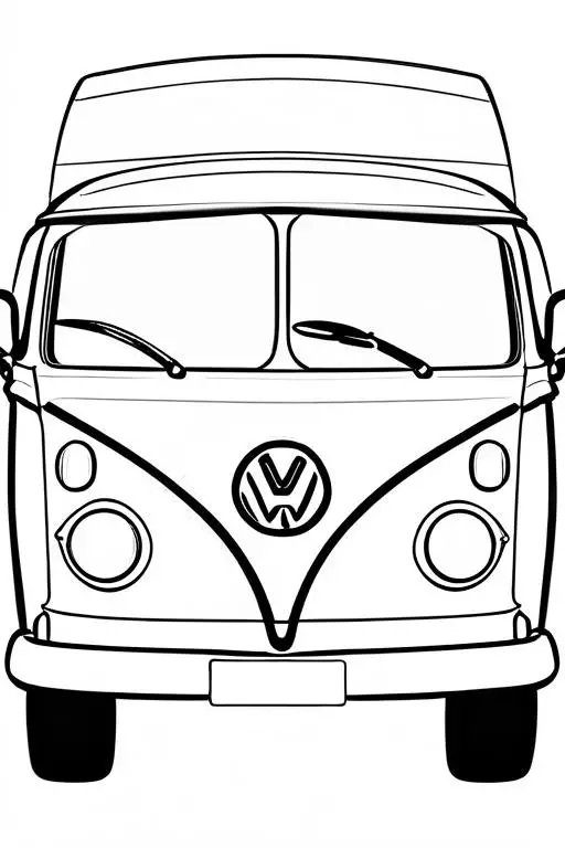 Campervan Coloring Page 7 for Kids