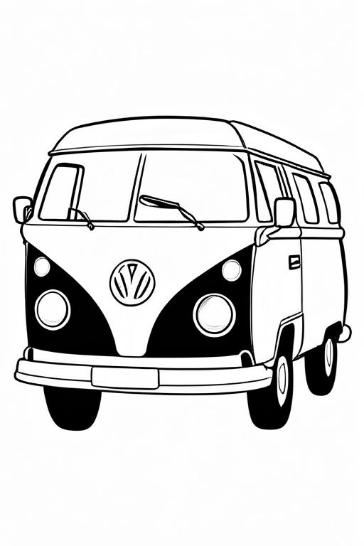 Campervan Coloring Page 8 for Kids