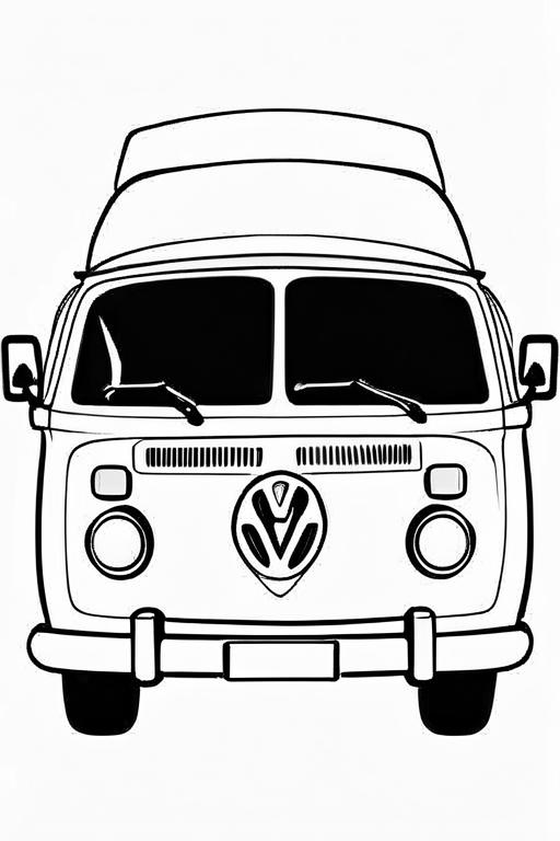 Campervan Coloring Page 9 for Kids