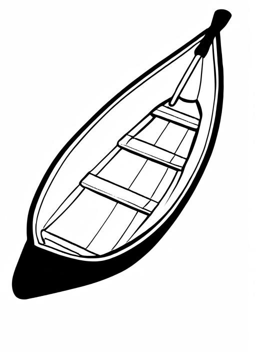 Canoe Coloring Page 1 for Kids