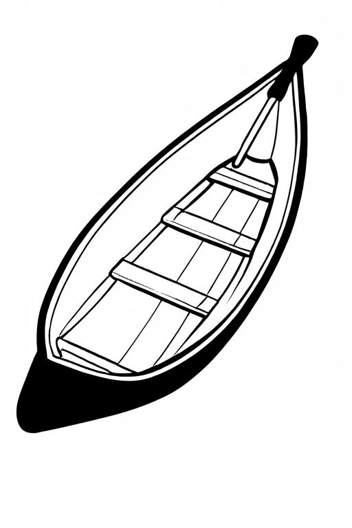 Canoe Coloring Page 1 for Kids