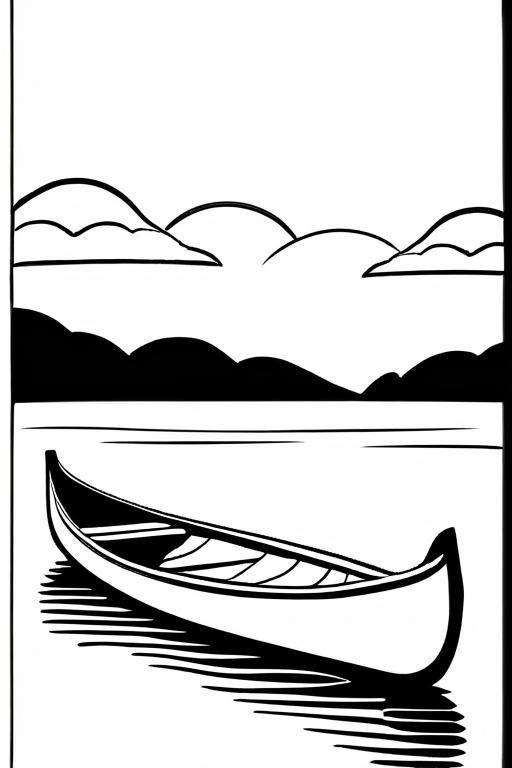 Canoe Coloring Page 10 for Kids