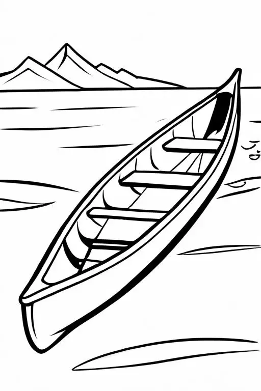 Canoe Coloring Page 12 for Kids