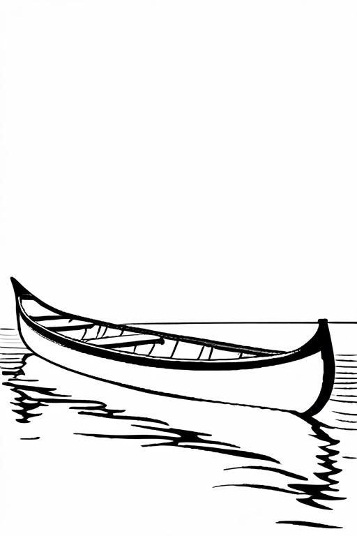 Canoe Coloring Page 14 for Kids