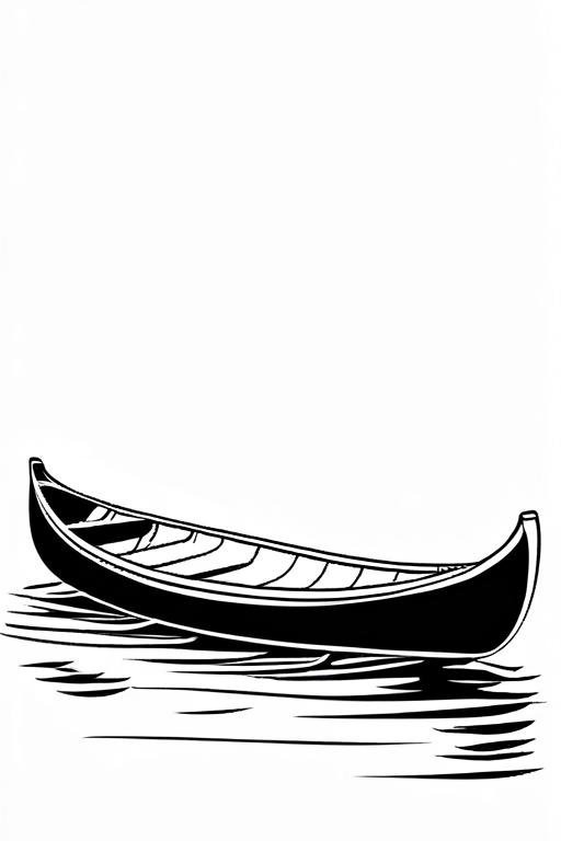 Canoe Coloring Page 17 for Kids