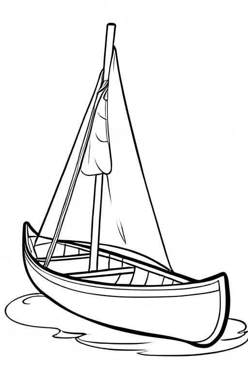 Canoe Coloring Page 18 for Kids