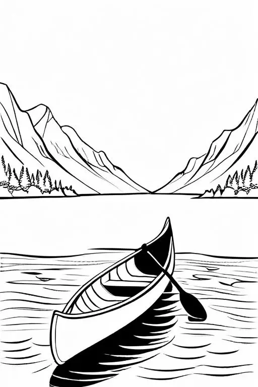 Canoe Coloring Page 19 for Kids