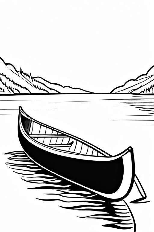 Canoe Coloring Page 3 for Kids