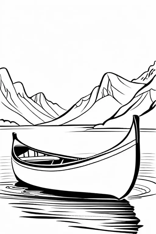 Canoe Coloring Page 4 for Kids