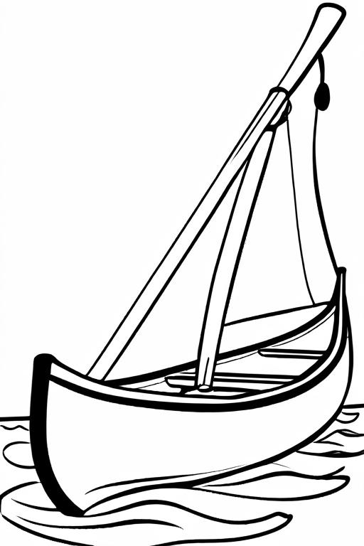 Canoe Coloring Page 7 for Kids