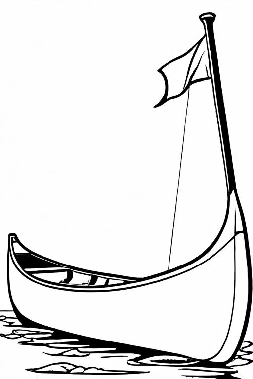 Canoe Coloring Page 8 for Kids