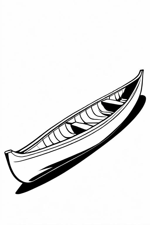 Canoe Coloring Page 9 for Kids