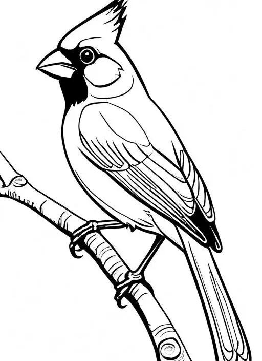 Cardinal Coloring Page 1 for Kids