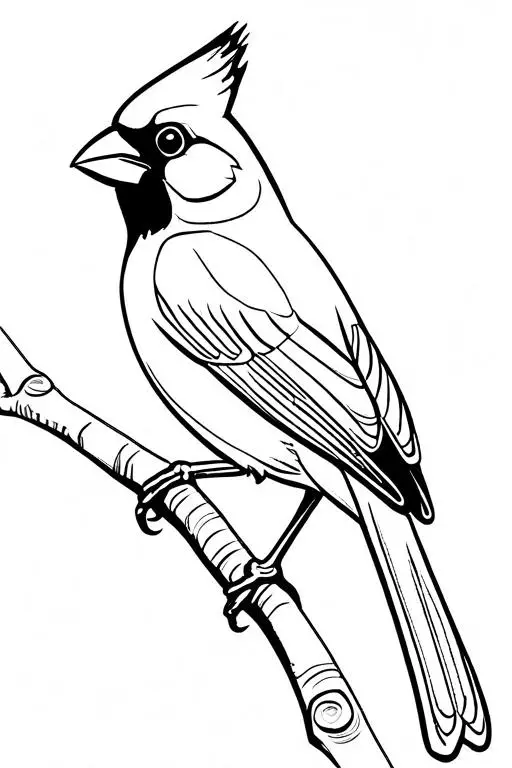 Cardinal Coloring Page 1 for Kids