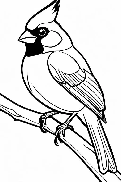 Cardinal Coloring Page 2 for Kids