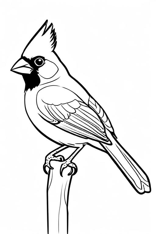 Cardinal Coloring Page 7 for Kids